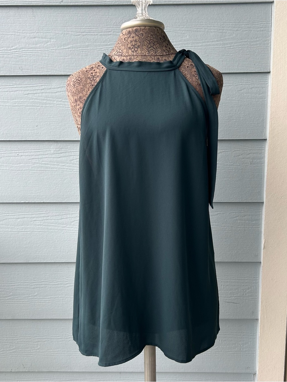 LOFT Teal Halter Tie-Neck Camisole